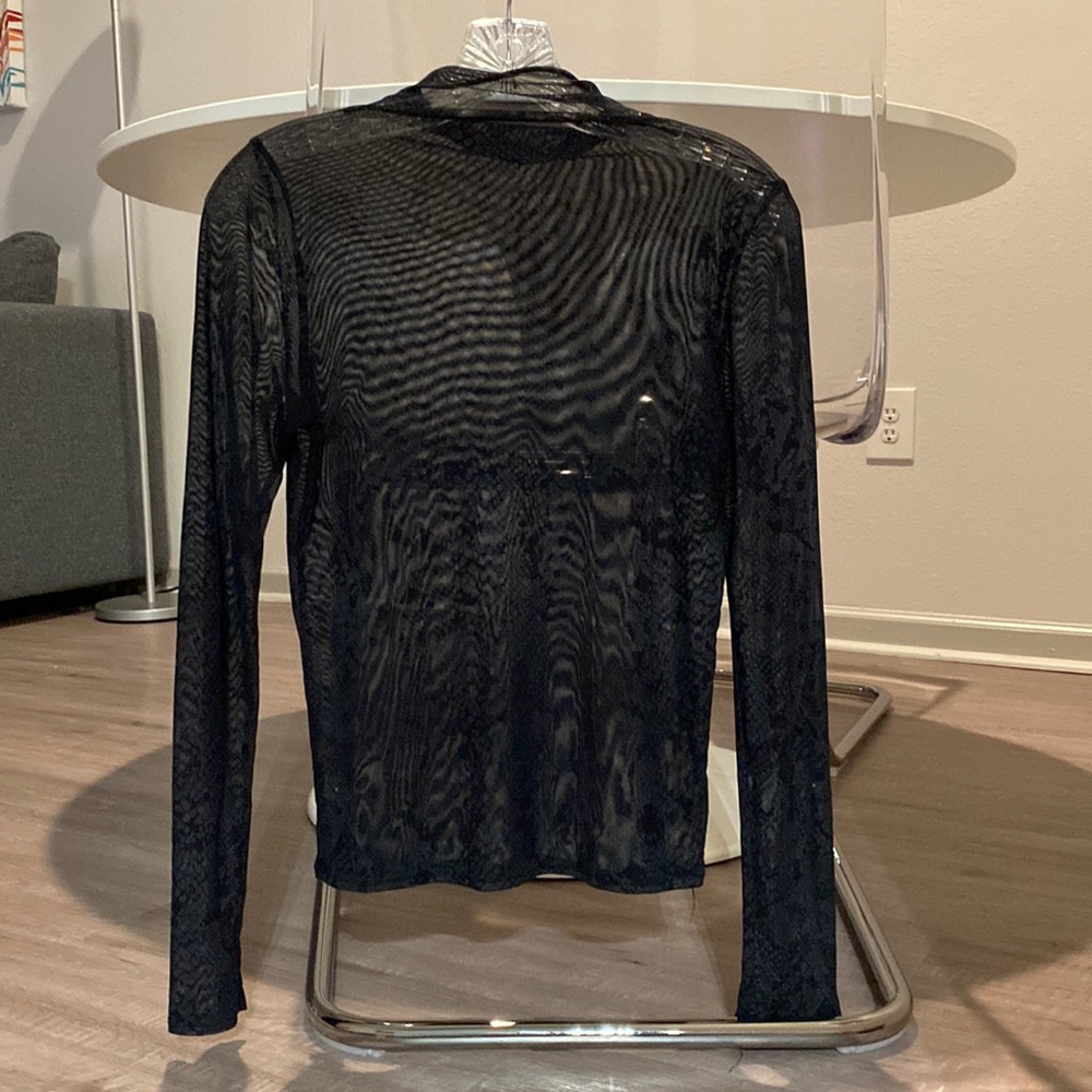 Shimmery sheer long sleeve
